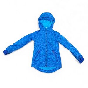 ivviva Sprint Speed Windbreaker Blue Hooded Jacket Girls Size 6 Dance Gymnastics